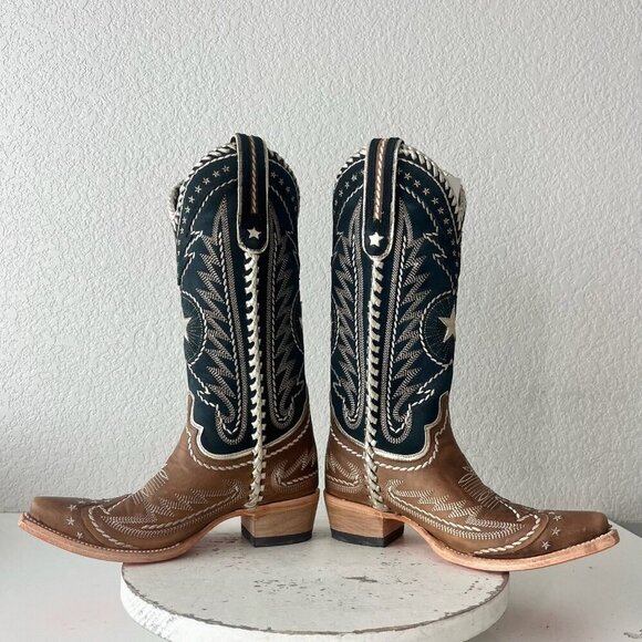 Lane RODEO HOUSTON Womens Cowboy Boots 5.5 Brown Western Cowgirl Mid Calf Tall - Picture 7 of 11
